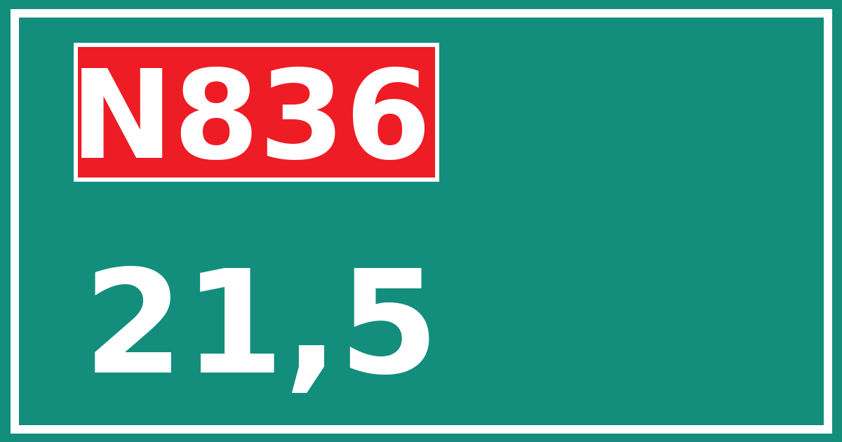 Hectometerbord N836 21,5