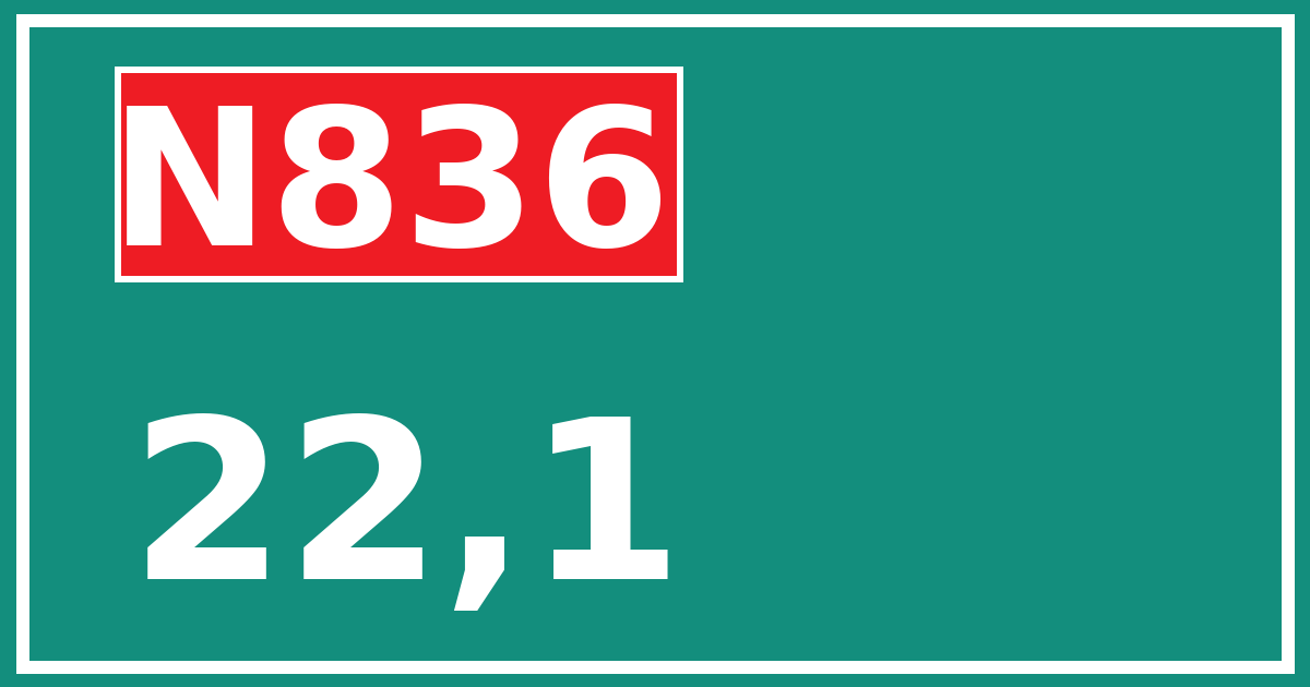 Hectometerbord N836 22,1