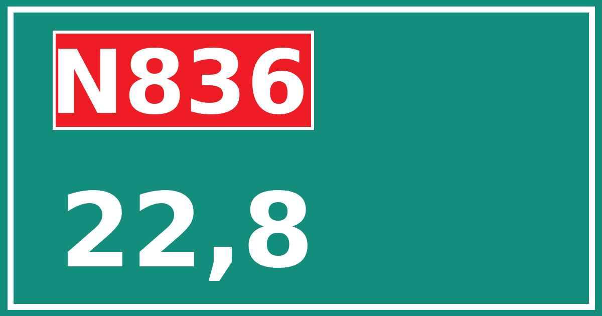 Hectometerbord N836 22,8