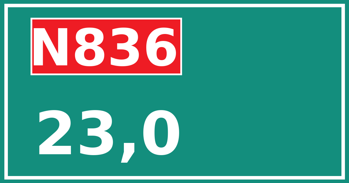 Hectometerbord N836 23,0