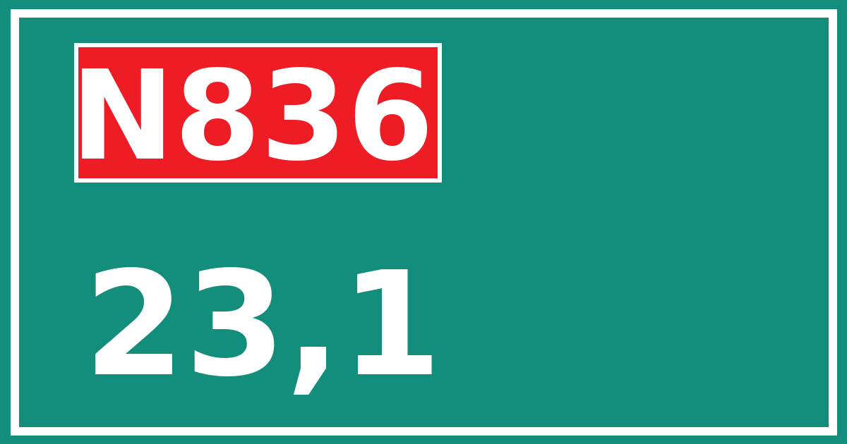 Hectometerbord N836 23,1
