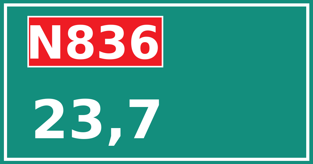 Hectometerbord N836 23,7