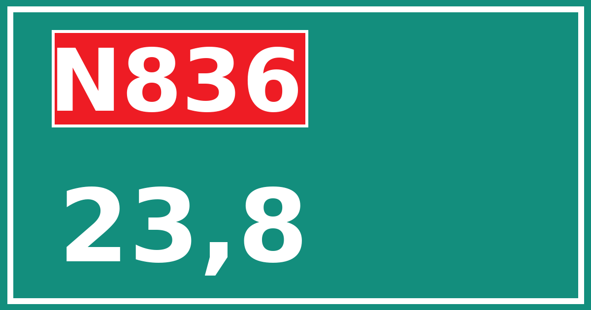 Hectometerbord N836 23,8