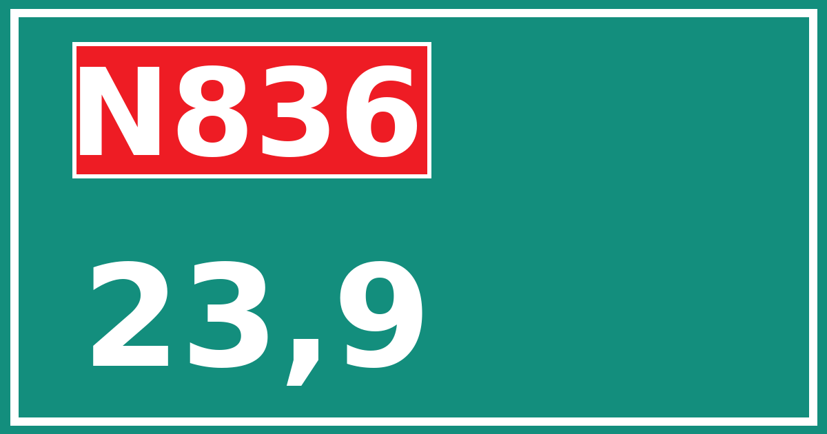 Hectometerbord N836 23,9