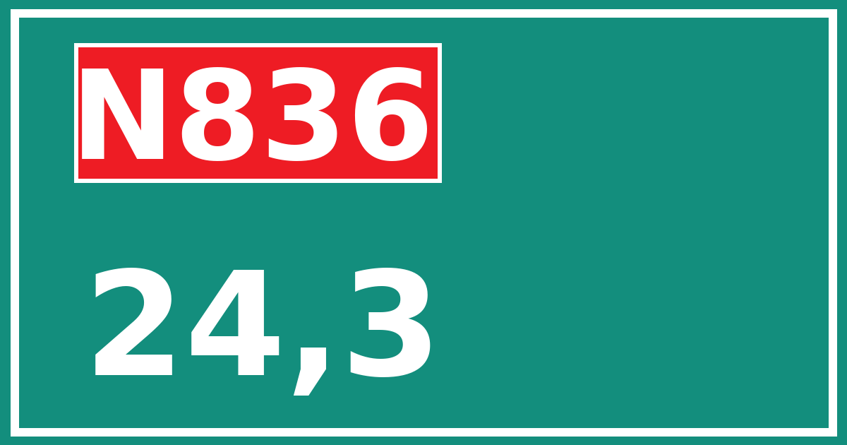 Hectometerbord N836 24,3
