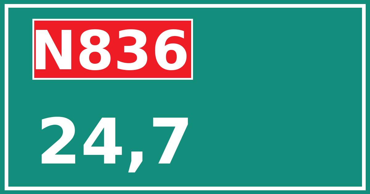 Hectometerbord N836 24,7