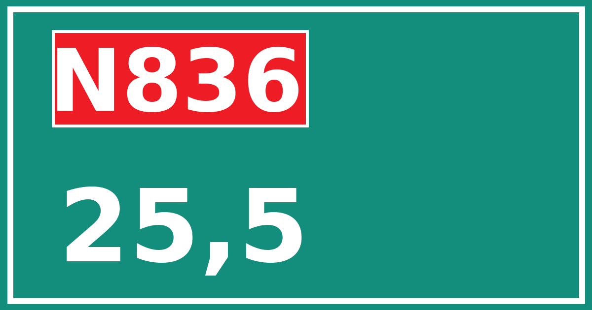 Hectometerbord N836 25,5