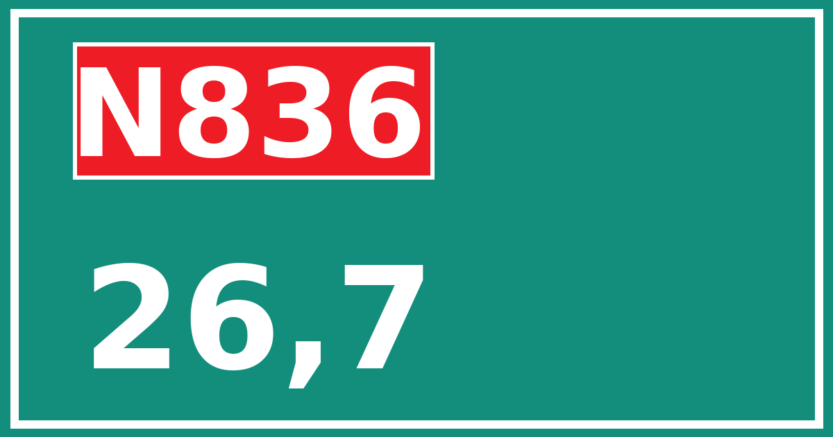 Hectometerbord N836 26,7
