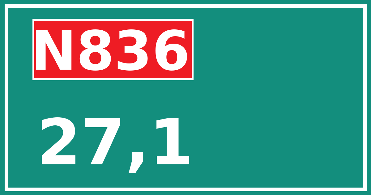 Hectometerbord N836 27,1
