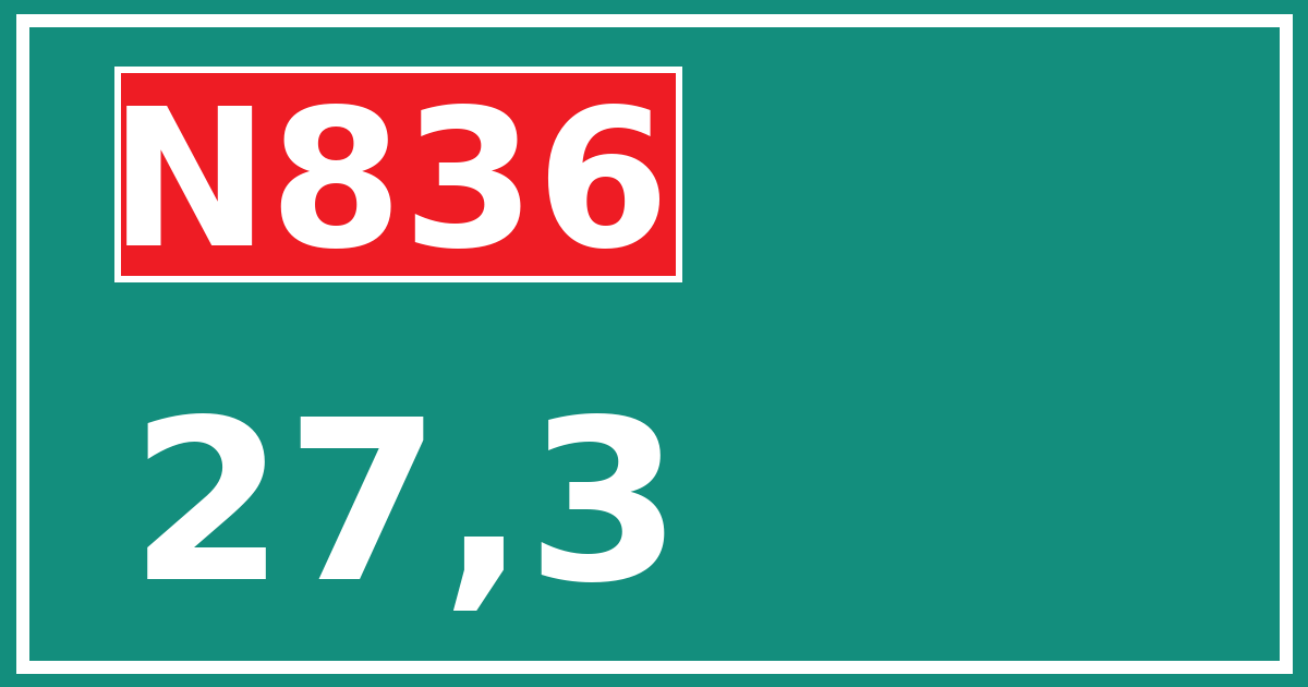 Hectometerbord N836 27,3