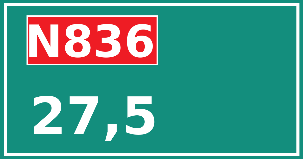 Hectometerbord N836 27,5