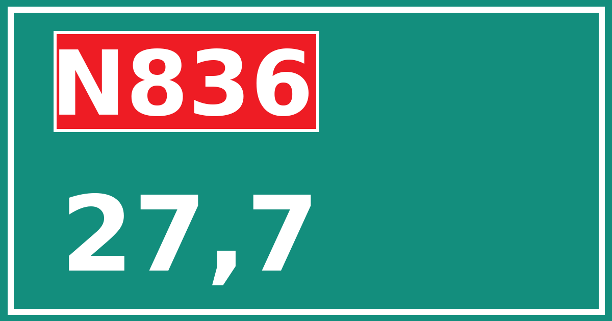 Hectometerbord N836 27,7