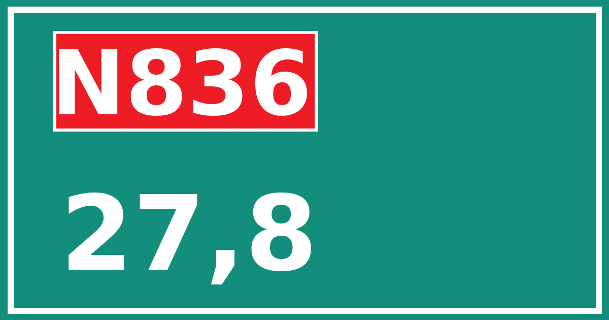 Hectometerbord N836 27,8