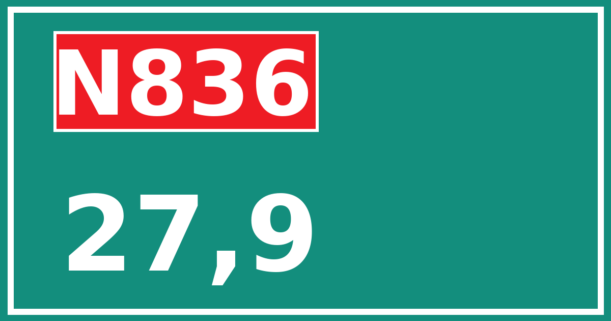 Hectometerbord N836 27,9