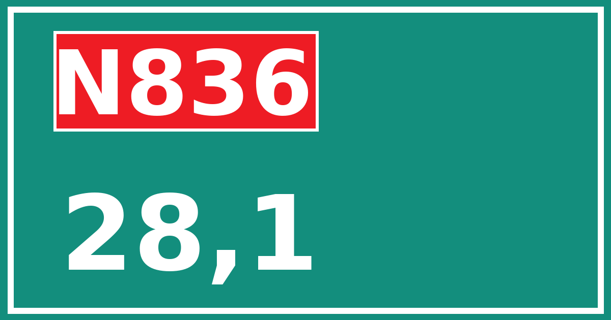 Hectometerbord N836 28,1