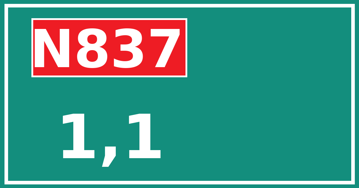 Hectometerbord N837 1,1