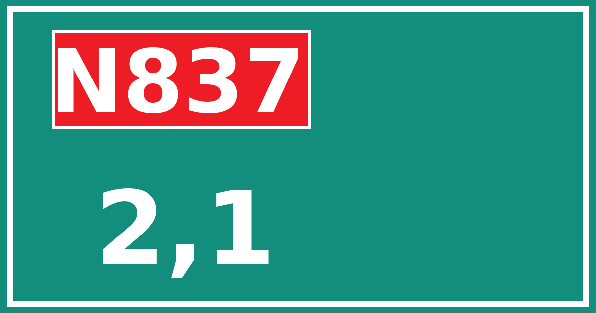 Hectometerbord N837 2,1
