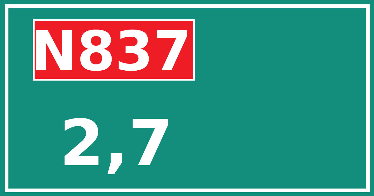 Hectometerbord N837 2,7