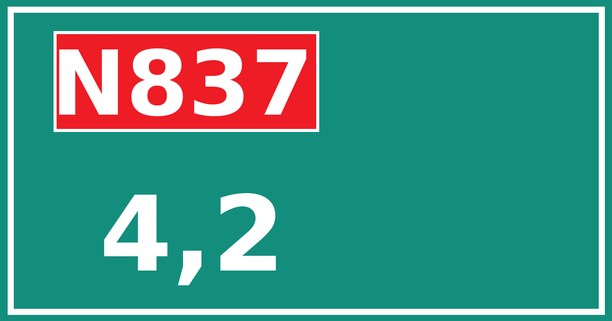 Hectometerbord N837 4,2