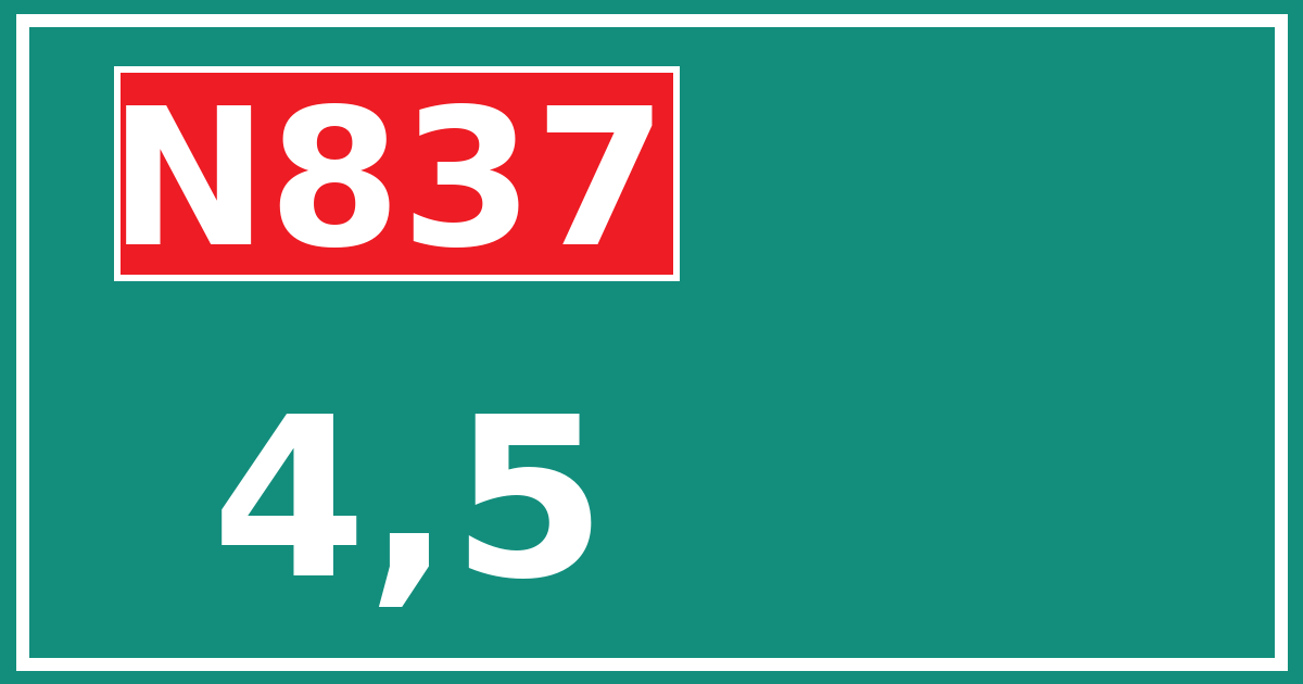 Hectometerbord N837 4,5