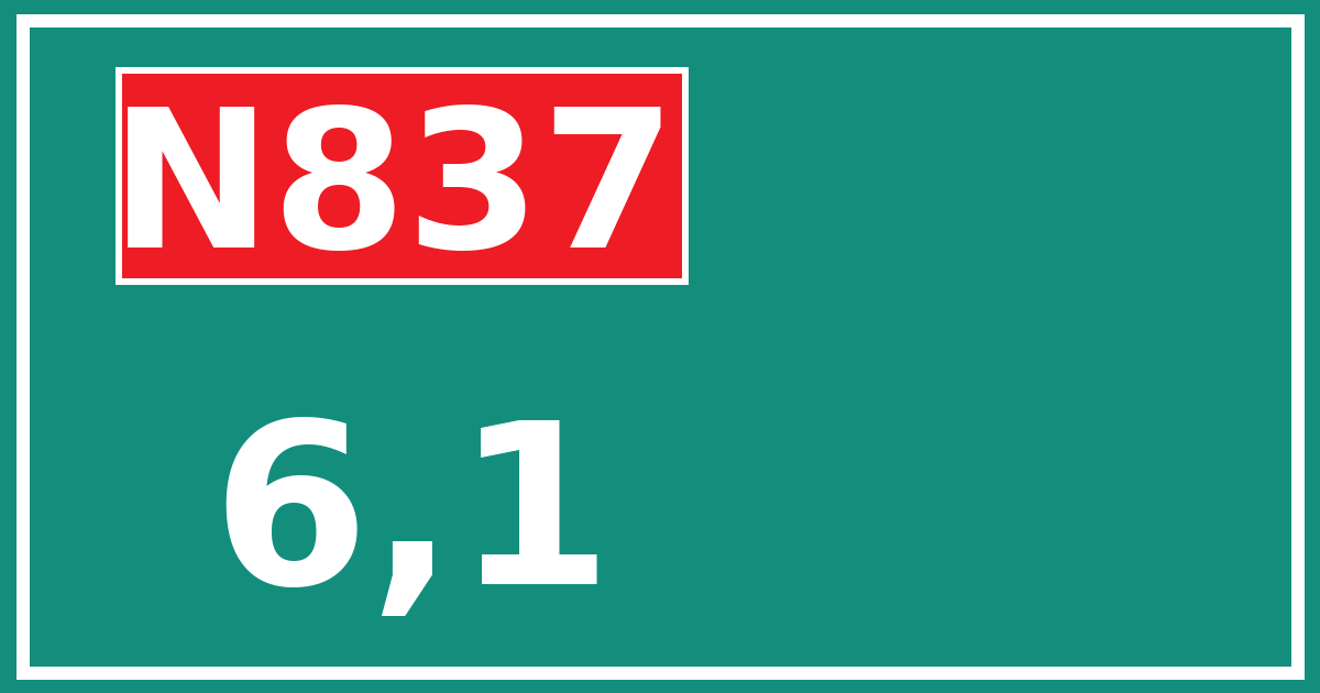 Hectometerbord N837 6,1