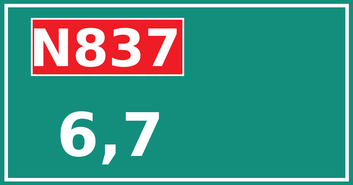 Hectometerbord N837 6,7