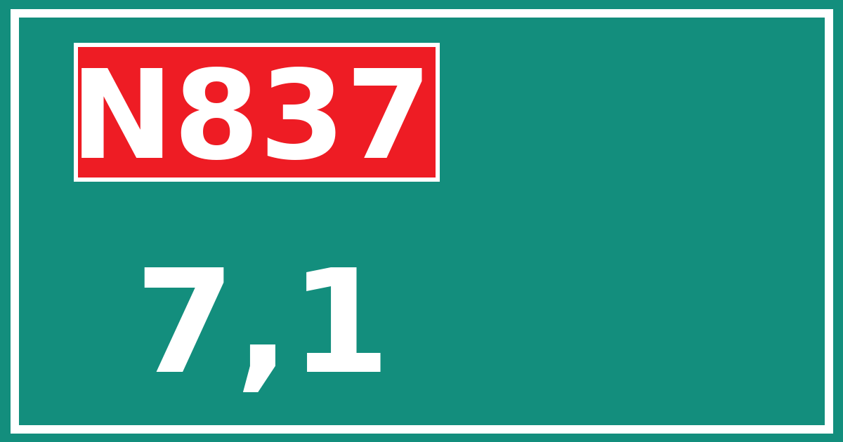 Hectometerbord N837 7,1