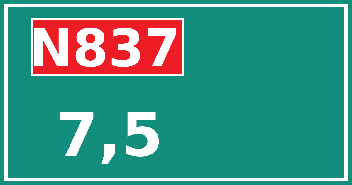 Hectometerbord N837 7,5