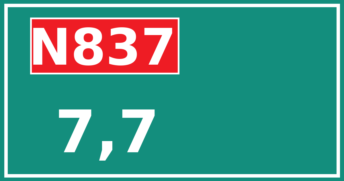Hectometerbord N837 7,7