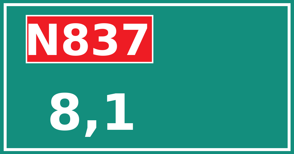 Hectometerbord N837 8,1