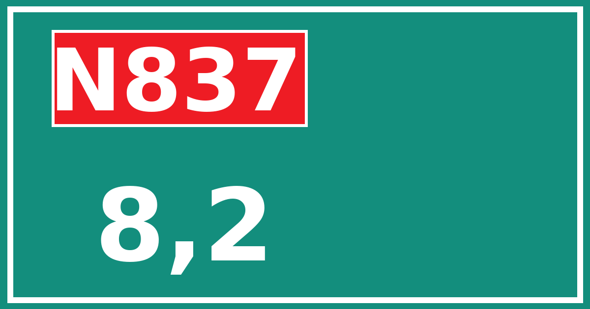 Hectometerbord N837 8,2