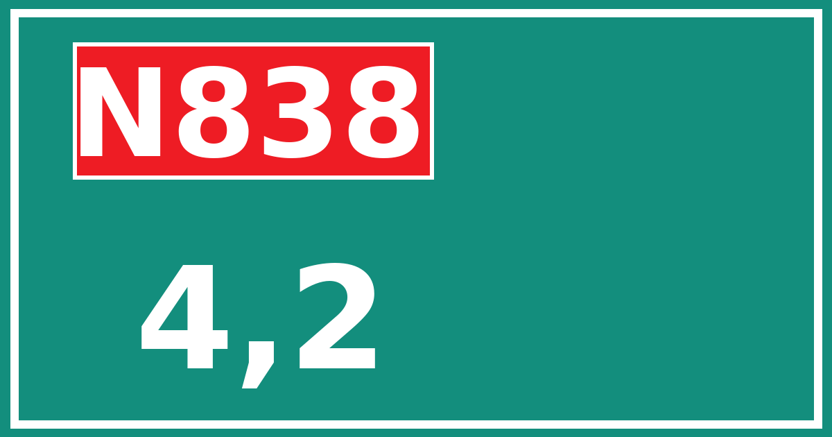 Hectometerbord N838 4,2