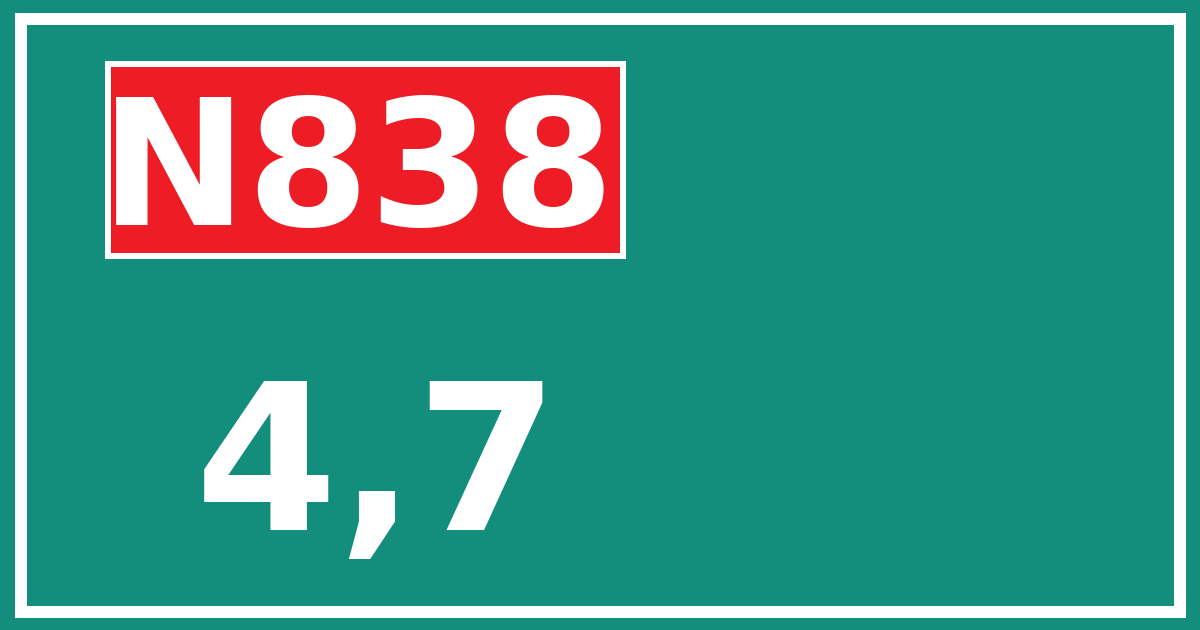 Hectometerbord N838 4,7