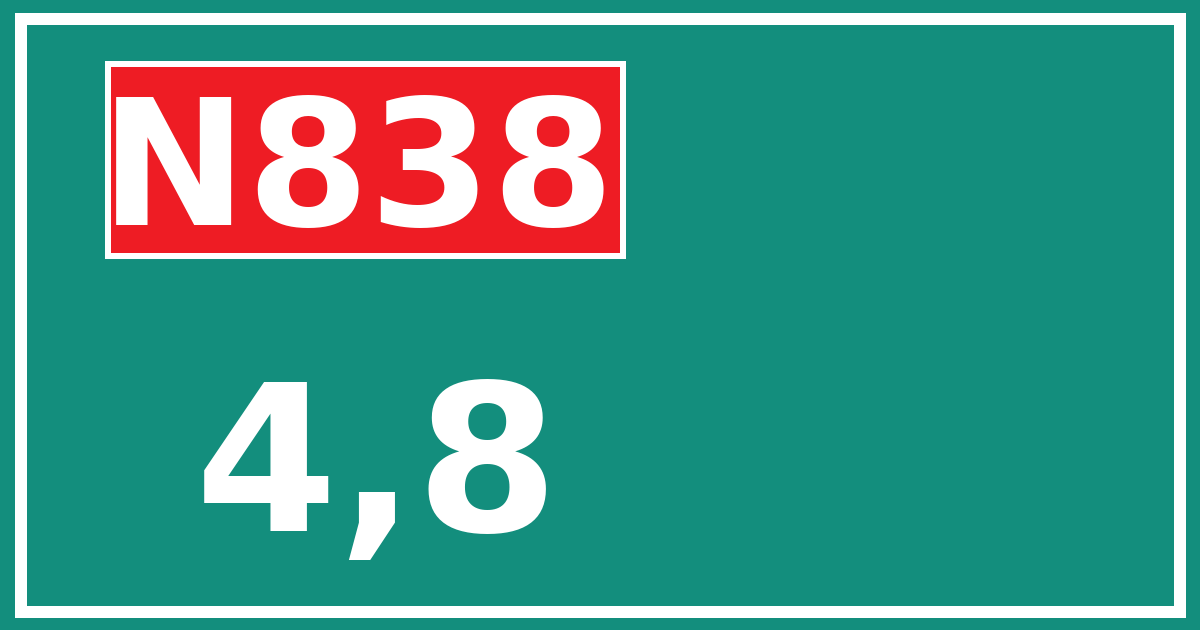 Hectometerbord N838 4,8
