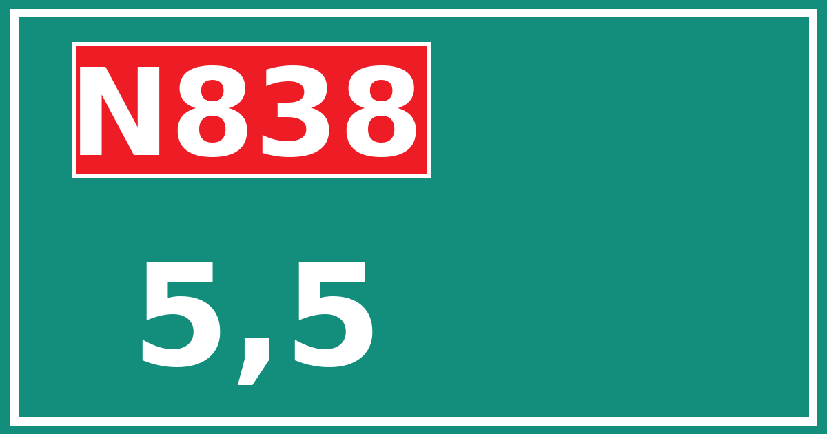 Hectometerbord N838 5,5