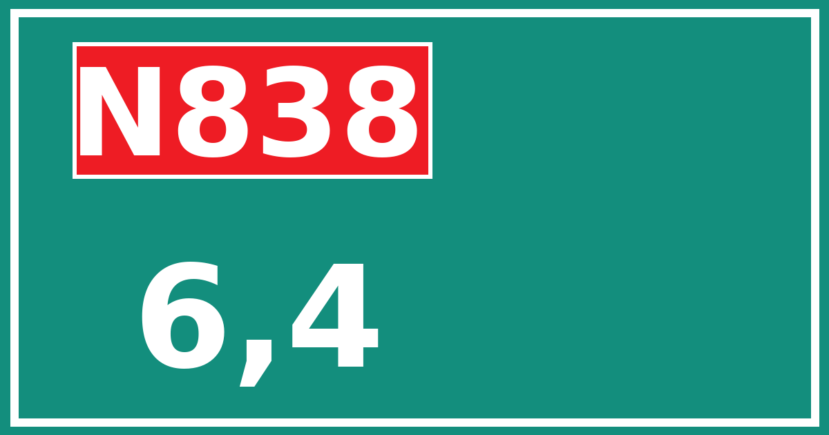 Hectometerbord N838 6,4