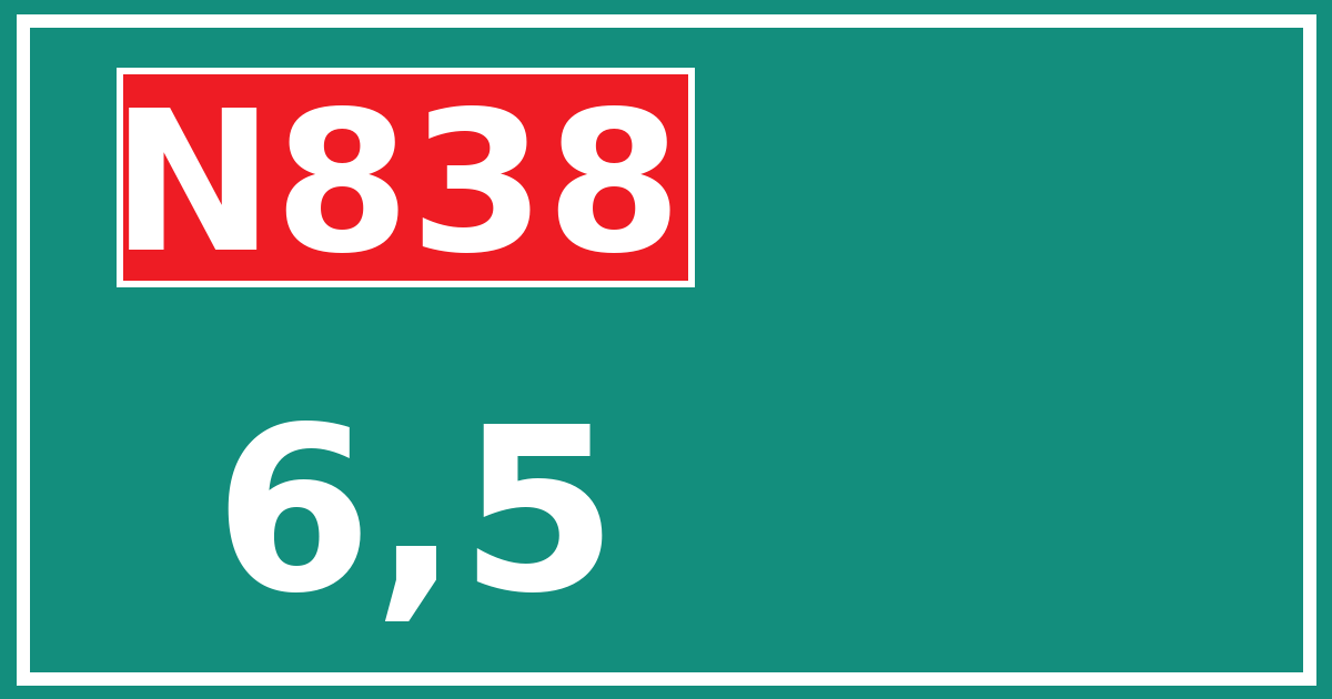 Hectometerbord N838 6,5