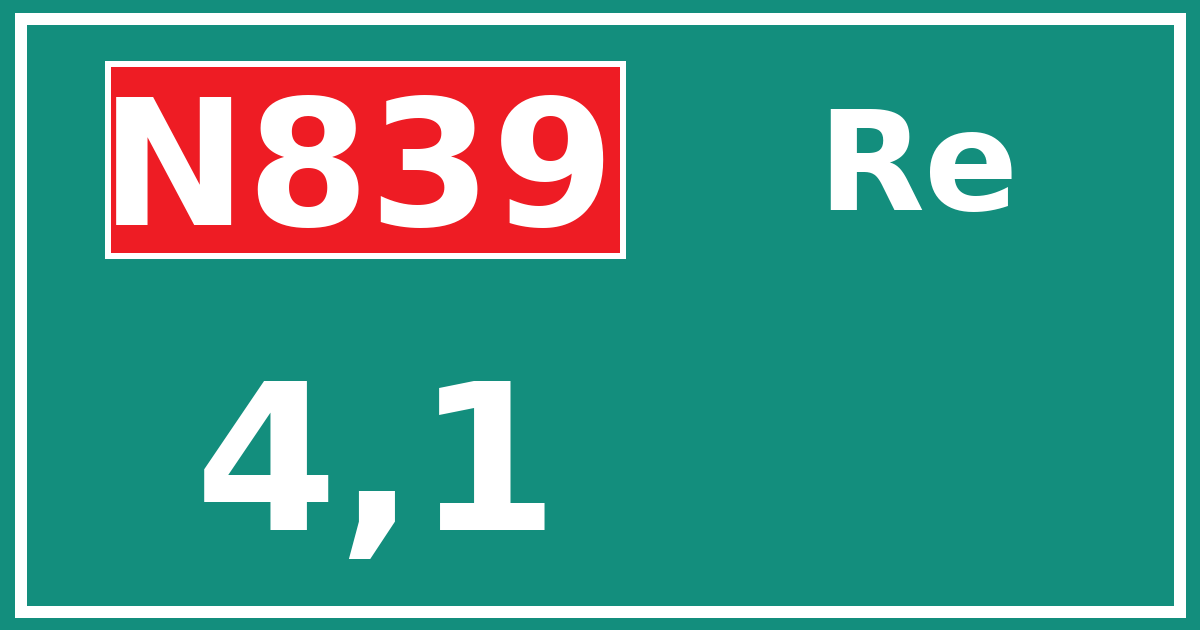 Hectometerbord N839 4,1 zijde Re