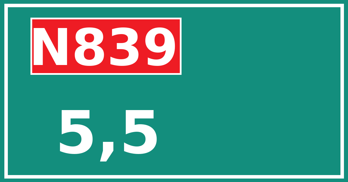 Hectometerbord N839 5,5
