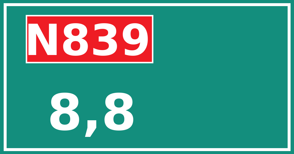 Hectometerbord N839 8,8