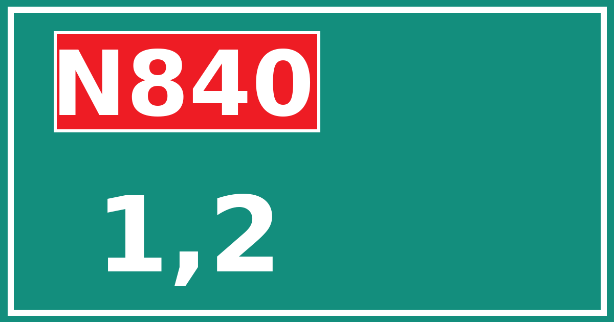 Hectometerbord N840 1,2