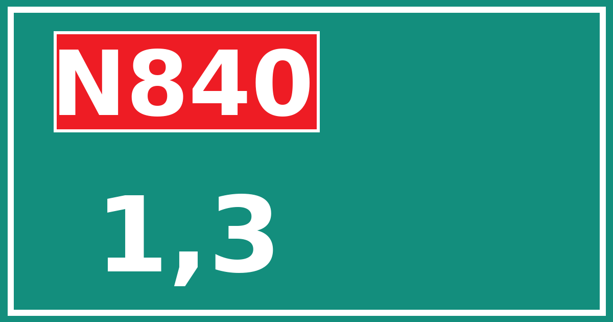 Hectometerbord N840 1,3