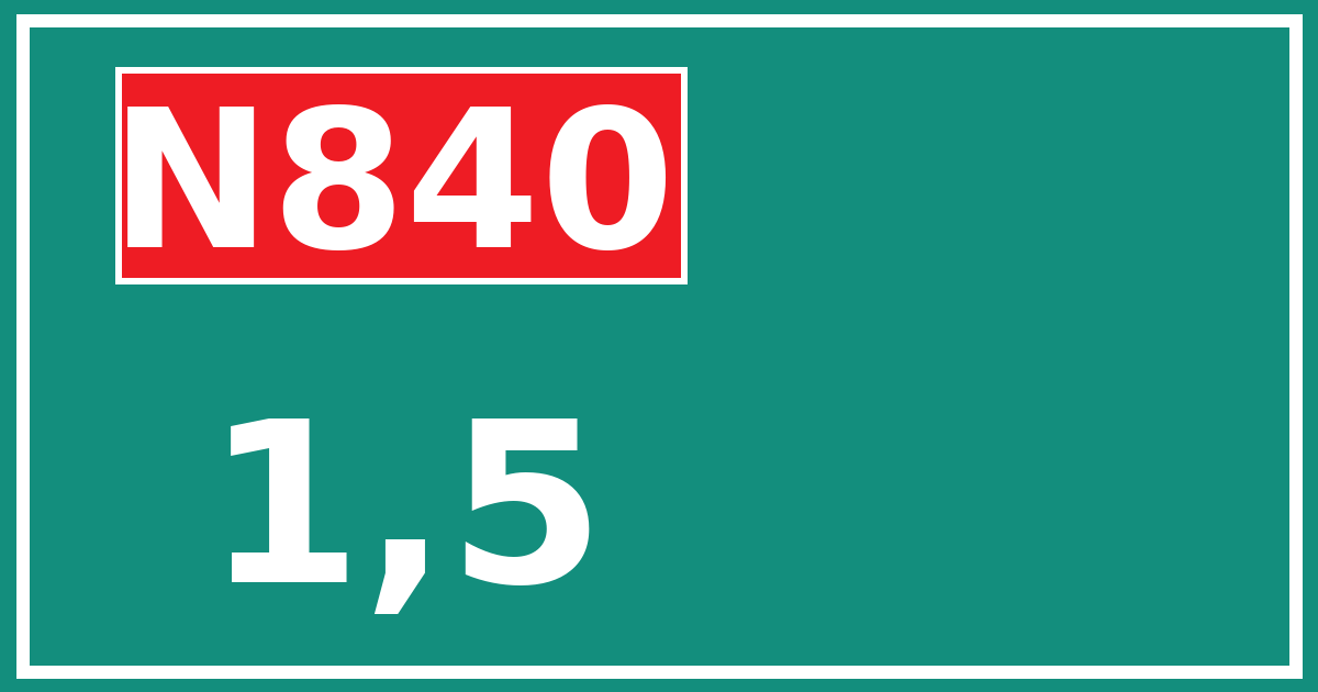 Hectometerbord N840 1,5