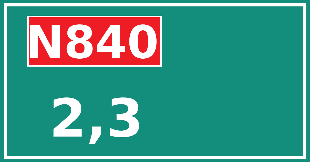 Hectometerbord N840 2,3