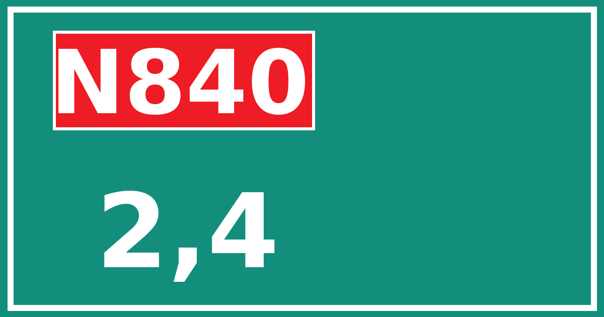 Hectometerbord N840 2,4