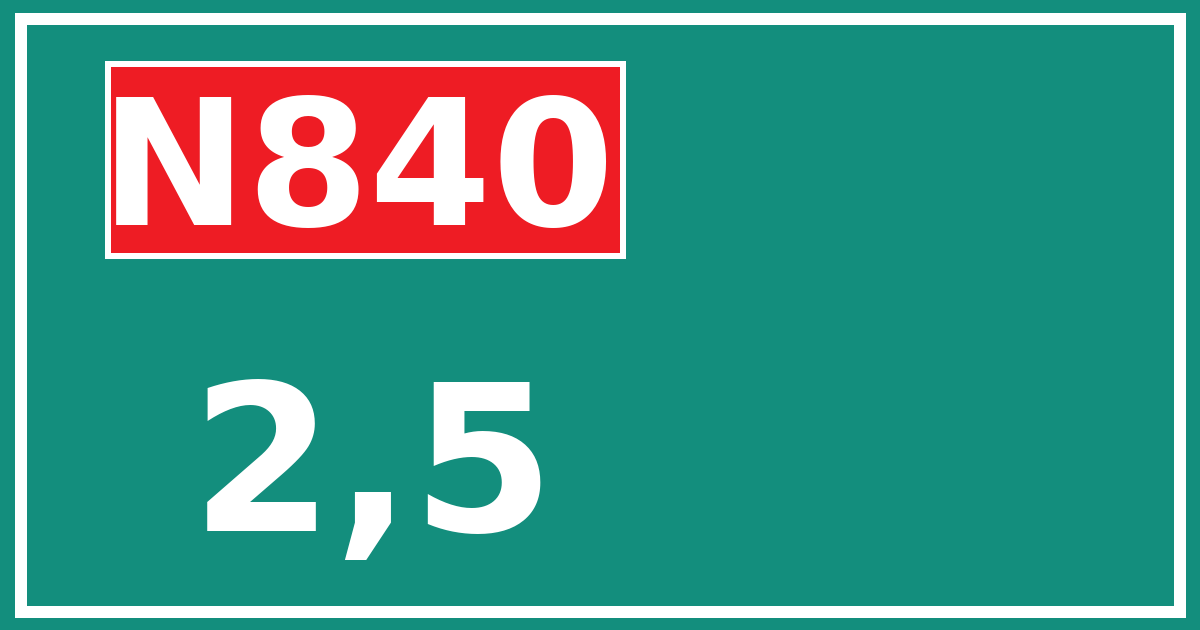 Hectometerbord N840 2,5