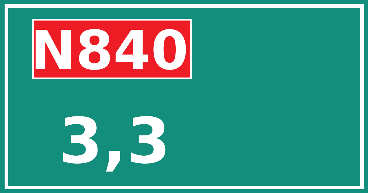Hectometerbord N840 3,3