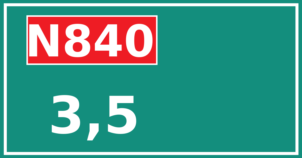 Hectometerbord N840 3,5