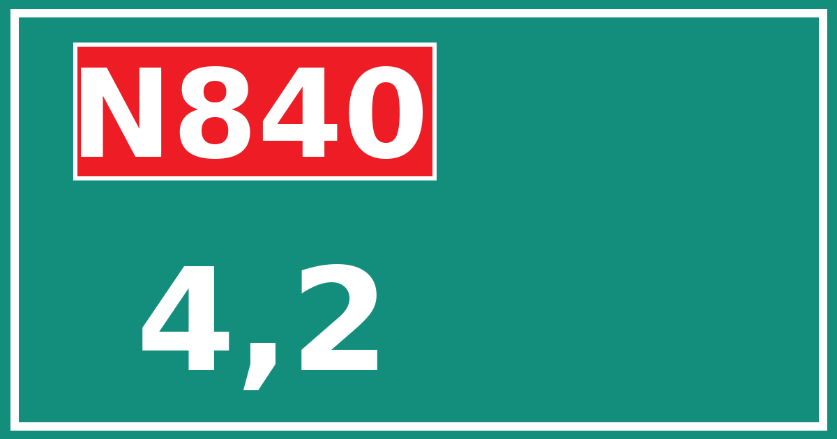 Hectometerbord N840 4,2