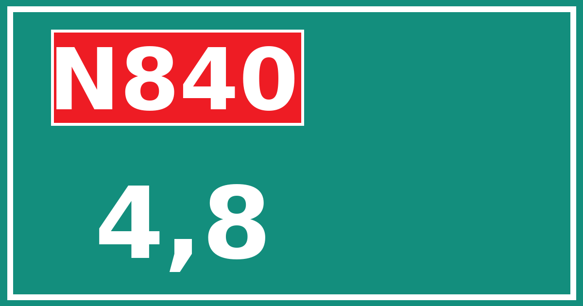 Hectometerbord N840 4,8